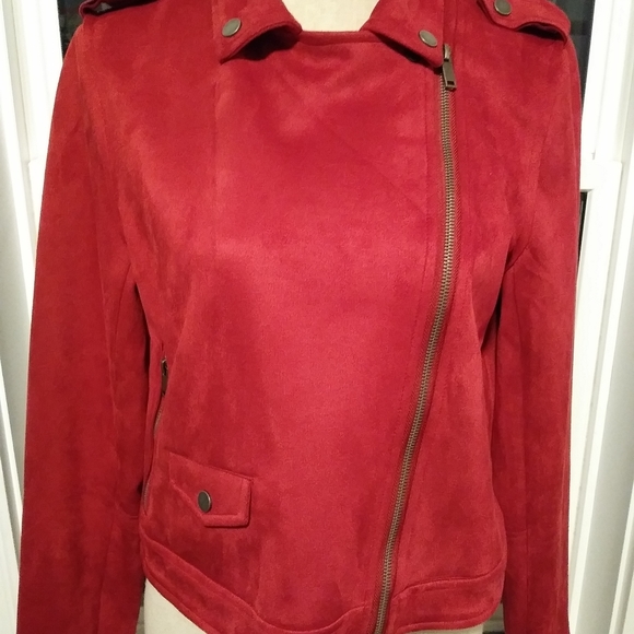 Red Tribal vegan suede jacket. NWOT. - Picture 4 of 7
